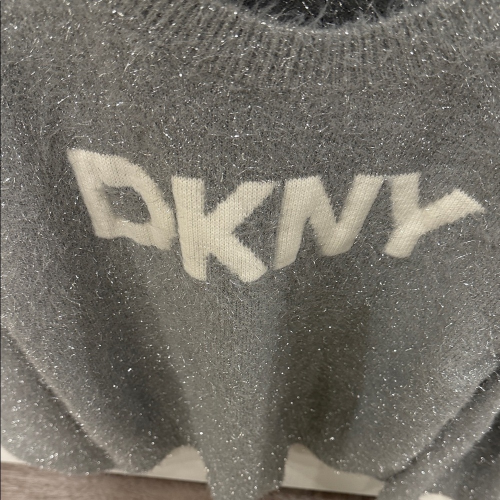 DKNY Sparkling Gray Crew Neck Sweater - Picture 2 of 4
